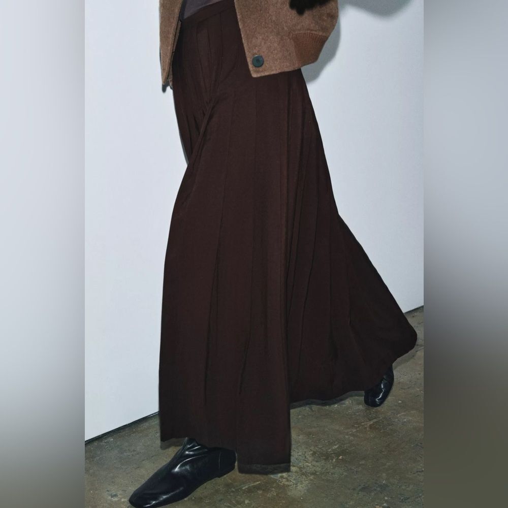 ZARA ZW COLLECTION LONG BOX PLEAT SKIRT - Picture 7 of 9